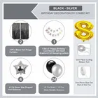 8th Happy Birthday Balloon Decoration Kit, Black, Set of 1