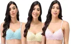 Cotton Blend Printed Padded Bra for Women 