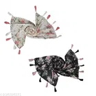 Chiffon Scarves for Women, White, Pack of 2