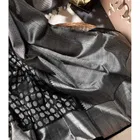 Litchi Silk Zari Woven Saree for Women, Black 
