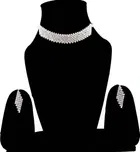 Alexandrite Choker Jewellery Set, Alloy Silver Plated (Set of 1)