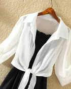 Poly Crepe Solid Dress for Women 