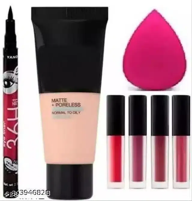 Face Makeup Combo (Multicolor, Set of 7)