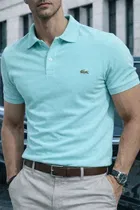Cotton Matty Solid T-shirt For Men, Aqua 