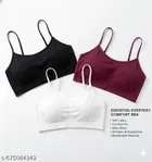 Cotton Bandeau Bra for Women, Pack of 3 
