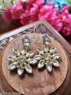 Alloy Kundan Earring for Women & Girls, White