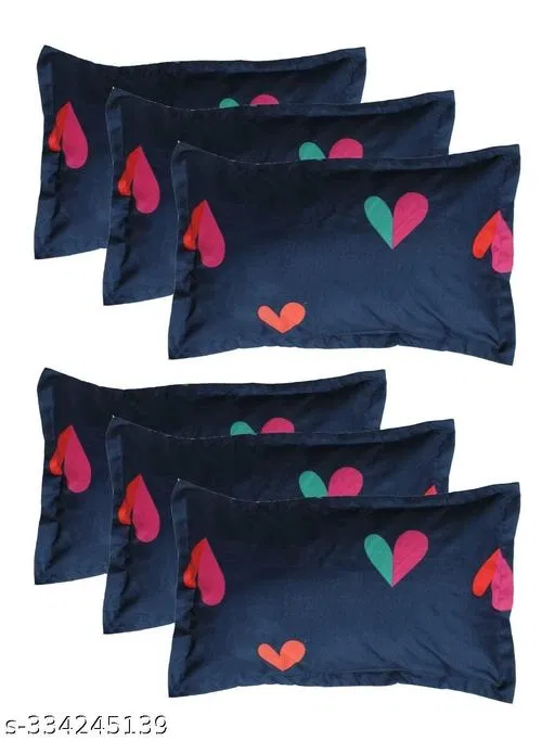 Cotton Pillow Covers (Multicolor, 17x27 inches) (Pack of 6)