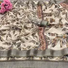 Linen Printed Saree for Women, Multicolor 