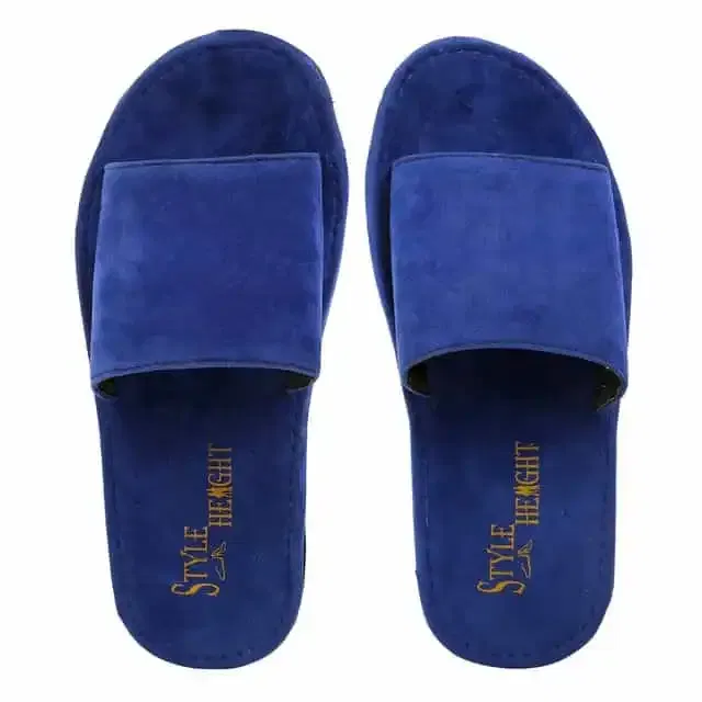 Style Height Velvet Airmax Men's Slipper (Blue, 10) (BM105)