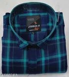 Cotton Blend Checkred Shirt for Men, Blue 
