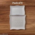Plastic Plates for Kitchen, White, Pack of 6