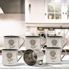 LEROYAL 6 Pcs Stainless Steel Tea Cups 