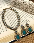 Handicraft Premium Quality Kundan Jewellery Set for Women, Blue