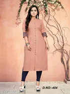 Cotton Blend Solid Kurti for Women 