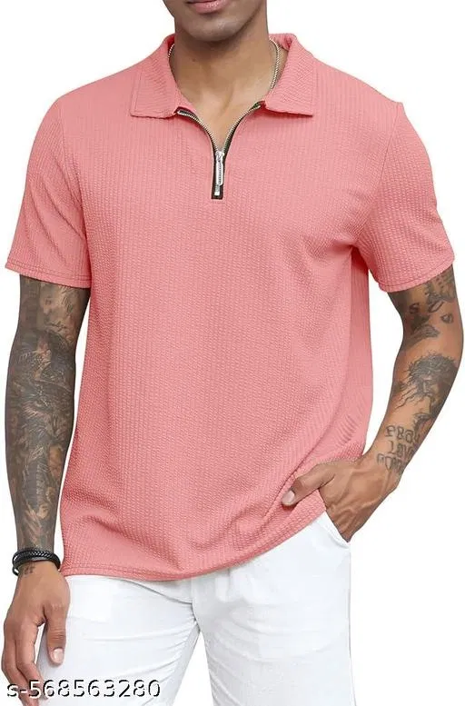 Cotton Blend T-shirt for Men, Pink (S)