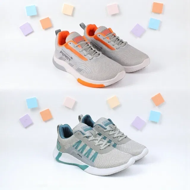 Sports Shoes for Men, Pack of 2, Grey (9)