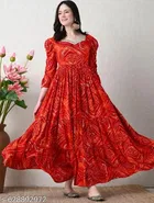 Viscose Rayon Kurti for Women, Orange 