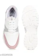 Solid Synthetic Sneakers for Girls 
