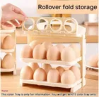 Plastic 3 Layer 24 Grid Egg Holder Rack 
