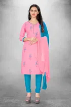 Cotton Slub Unstitched Dress Material for Women 