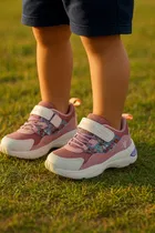 Jazzy Casual Shoes for Girls, 4.5-5.5 Years) (Pink & White) (12c) (JAZZY-08)