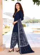 Floral Crepe Punjabi Suit Material for Women 