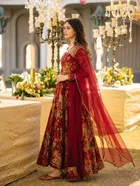 Poly rayon Printed Anarkali Above Knee Rayon Gown for Women 