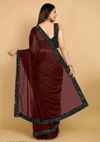 Lycra Blend Solid Saree for Women 