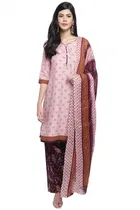 Cotton Blend Printed Salwar Suit for Women 