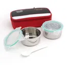 FRIENDS FOR LIFE Steel 2 Containers Lunch Box with Bag
