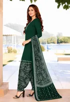 Floral Crepe Punjabi Suit Material for Women 