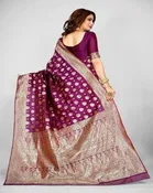 Silk Woven Design Saree for Women, Wine 
