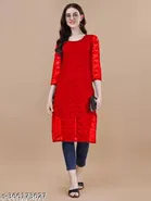 Net Kurti for Women,  Red  