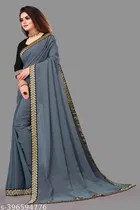 Lycra Solid Saree for Women 