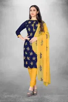Cotton Slub Unstitched Dress Material for Women 