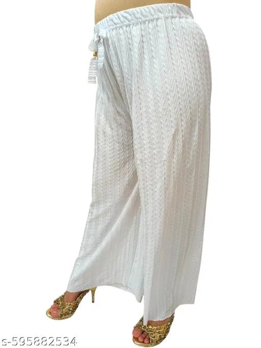 Palazzo Pants for Women, Pack of 2 (Green, XXL)