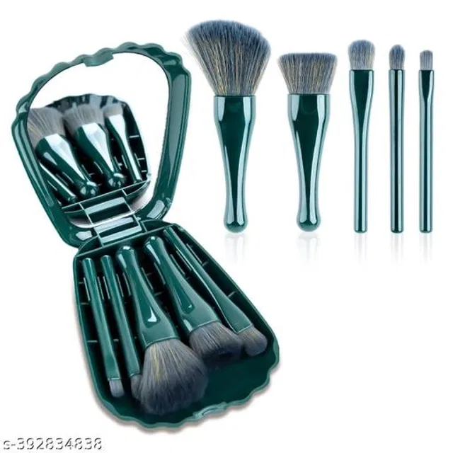 Makeup Brushes Set (Green, Set of 5)