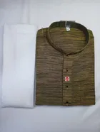 Khadi Cotton Solid Kurta with Pyjama for Men 