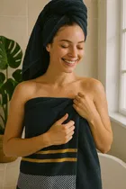 CottonBolls Terry Cotton Bath Towel 340gsm Dark Blue 70x140cm