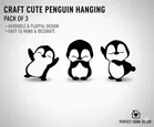 Khatu Craft  Cute Penguin Hanging Grey pack of 3