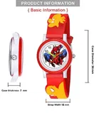 Spiderman Theme Silicon Strap Analog Watches for Kids, Red, Pack of 2