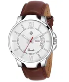 Leather staps analog watch for men
