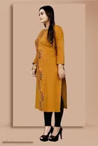 Cotton Blend Embroidered Kurti for Women 
