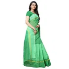 सिद्धिदाता टेक्सटाइल विमेंस कॉटन ब्लेंड स्ट्राइप साड़ी विद अन-स्टीट्च्ड ब्लाउज पीस 