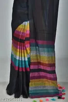 Cotton Linen Printed Saree for Women 