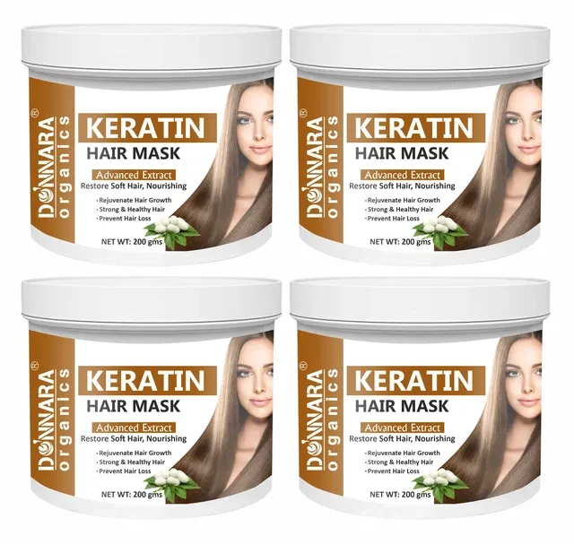 Donnara Organics Keratin Hair Mask (200 g, Pack of 4)