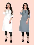 Crepe Solid Kurtis for Women 