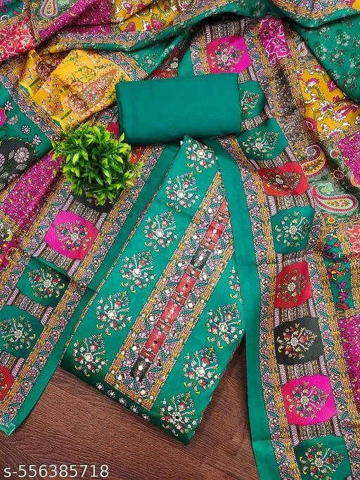 Printed Patiala Suits (Blue, 5.85 meter (S)) (Blue, 6.25 meter for Women (L)