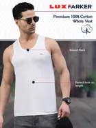 Lux Parker Cotton Solid Vest for Men, Pack of 3 
