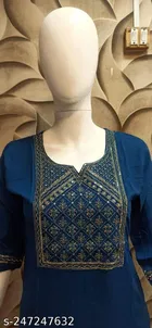 Rayon Slub Printed Kurti for Women 